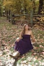 Gorgeous Essence Dark Purple Strapless Tiered Maxi Dress