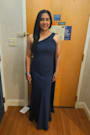 Carmenza Navy One-Shoulder Sash Maxi Dress