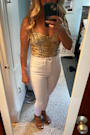 Essence of Elegance Beige Embroidered Bustier Bodysuit