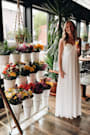 Remley White Pleated Strapless Maxi Dress