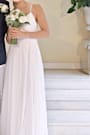 Romantic Inspiration White Sleeveless Faux-Wrap Maxi Dress