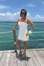 Grecia White Sequin Strapless Mini Dress