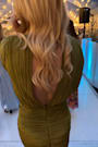 Seren Olive Green Plisse Surplice Maxi Dress