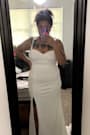 Splendid Love White Bustier Tie-Strap Mermaid Maxi Dress