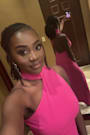 Keep It Interesting Hot Pink Asymmetrical Halter Maxi Dress