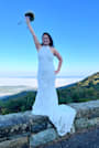 Dreamy Glamour White Embroidered Halter Mermaid Maxi Dress