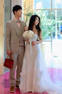 Somerie Ivory Strapless Organza Overlay Maxi Dress