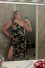 Elegant Admiration Navy Blue Floral One-Shoulder Maxi Dress