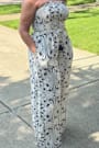 Indie Navy and Ivory Boho Print Wide-Leg Jumpsuit