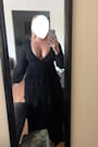 Graceful Finesse Black Pleated Long Sleeve Maxi Dress