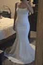 Safine White Backless Mermaid Maxi Dress
