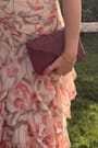 Stunning Addition Burgundy Beaded Clutch