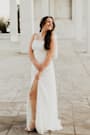 Radiant Romance White Tie-Strap Maxi Dress