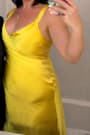 Perfectly Classy Yellow Satin Strappy Maxi Dress