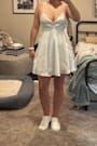 Happily Yours Ivory Satin Skater Mini Dress