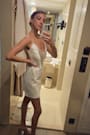 Val White Satin Backless Mini Dress