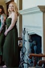 Delina Olive Plisse Chiffon Tie-Back Maxi Dress