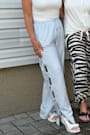Palila Blue and White Striped Side-Tie Pants