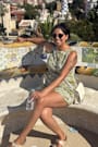 Fenicia Green Abstract Floral Embroidered Mini Dress