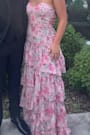 Dessie Light Pink Floral Tiered Maxi Dress