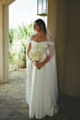 Extraordinary Vow White Off-the-Shoulder Maxi Dress with Pockets