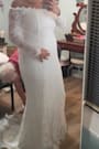 Beloved Promise White Lace Off-the-Shoulder Mermaid Maxi Dress