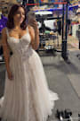Colette White and Beige Lace Bustier Maxi Dress