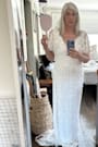 Safiya White Sequin Flutter Sleeve Maxi Dress