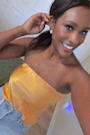 Lola Light Orange Satin Cowl Back Top