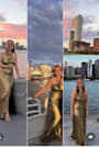 Knoxley Shiny Gold Lurex Cross-Front Halter Maxi Dress