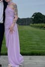 Adeline Lavender One-Shoulder Scarf Maxi Dress