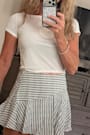 Play Me Five White Athletic Mesh Lace Cropped Cap Sleeve Top