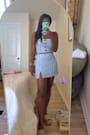 Solana Blue Striped Strapless Button-Front Top