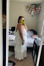 Tier and Far White Tiered Pleated Halter Midi Dress