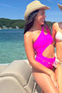 Sun Bound Fuchsia Cutout One-Shoulder One-Piece Swimsuit