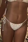 Paris White Seashell Print Side-Tie Cheeky Bikini Bottoms
