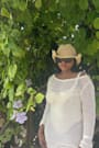 Arizbeth Ivory Crochet Starfish Long Sleeve Swim Cover-Up