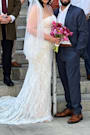 Valeria White Lace Strapless Bustier Maxi Dress