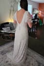 Safiya White Sequin Flutter Sleeve Maxi Dress