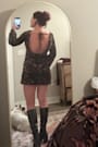 Charismatic Influence Black Burnout Velvet Cowl Back Mini Dress