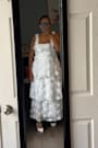 Exceptional Entrance White Sleeveless Tiered Rosette Midi Dress