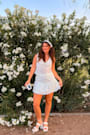 Dessie Ivory Embroidered Mini Skirt