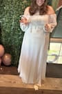 Feel the Romance White Off-the-Shoulder Maxi Dress