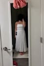 Perfectly Stunning Ivory Jacquard Strapless Midi Dress