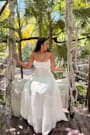 Ameera White Textured Tiered Backless Maxi Dress
