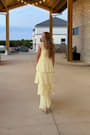 Always Remarkable Pale Yellow Off-the-Shoulder Maxi Dress