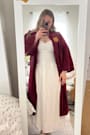 Heavenly Energy White Textured Puff Sleeve Pleated Midi Dress