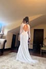 Deedra White Sequin Beaded Backless Maxi Dress