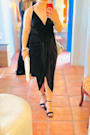 Dreamy Date Black Surplice Midi Dress