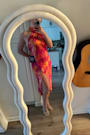Beyond Classy Pink Multi Abstract Print Satin Halter Midi Dress